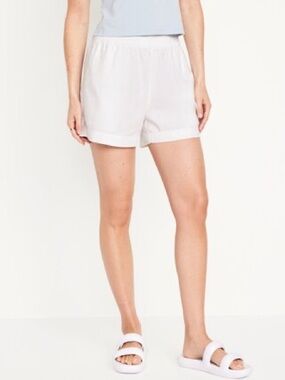 Old Navy White Comfort Waistband Linen Blend Shorts Medium
